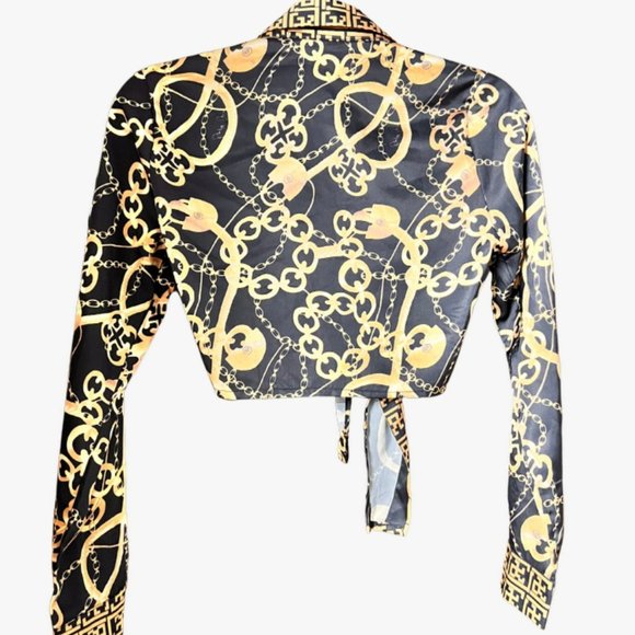 Cropped Versace inspired top - Picture 2 of 2